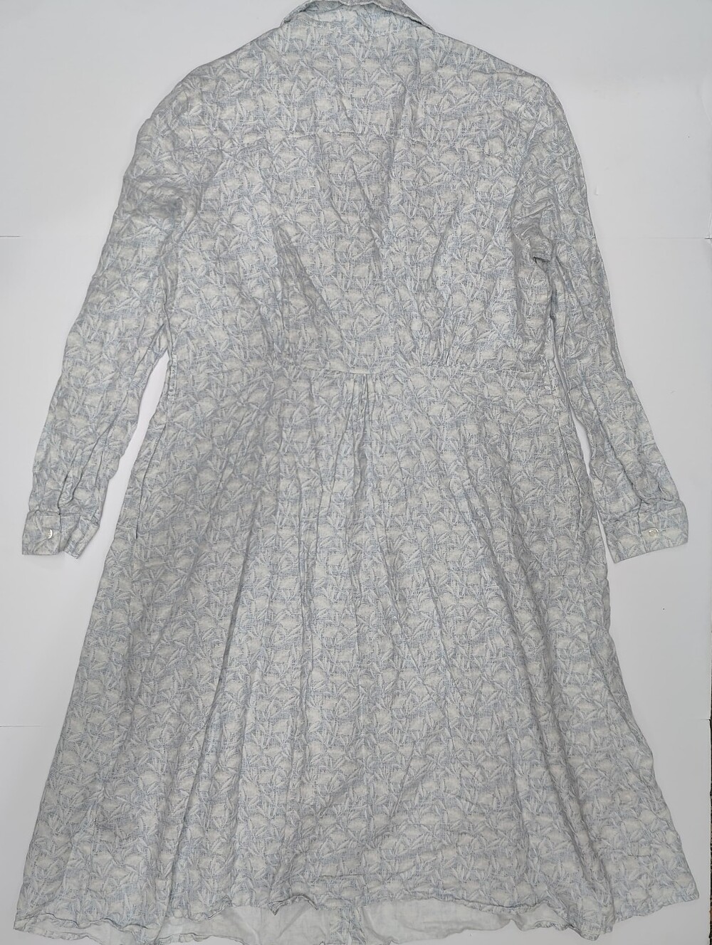 Saks Fifth Avenue Light Blue Floral Long-Sleeve Midi Dress Size XL